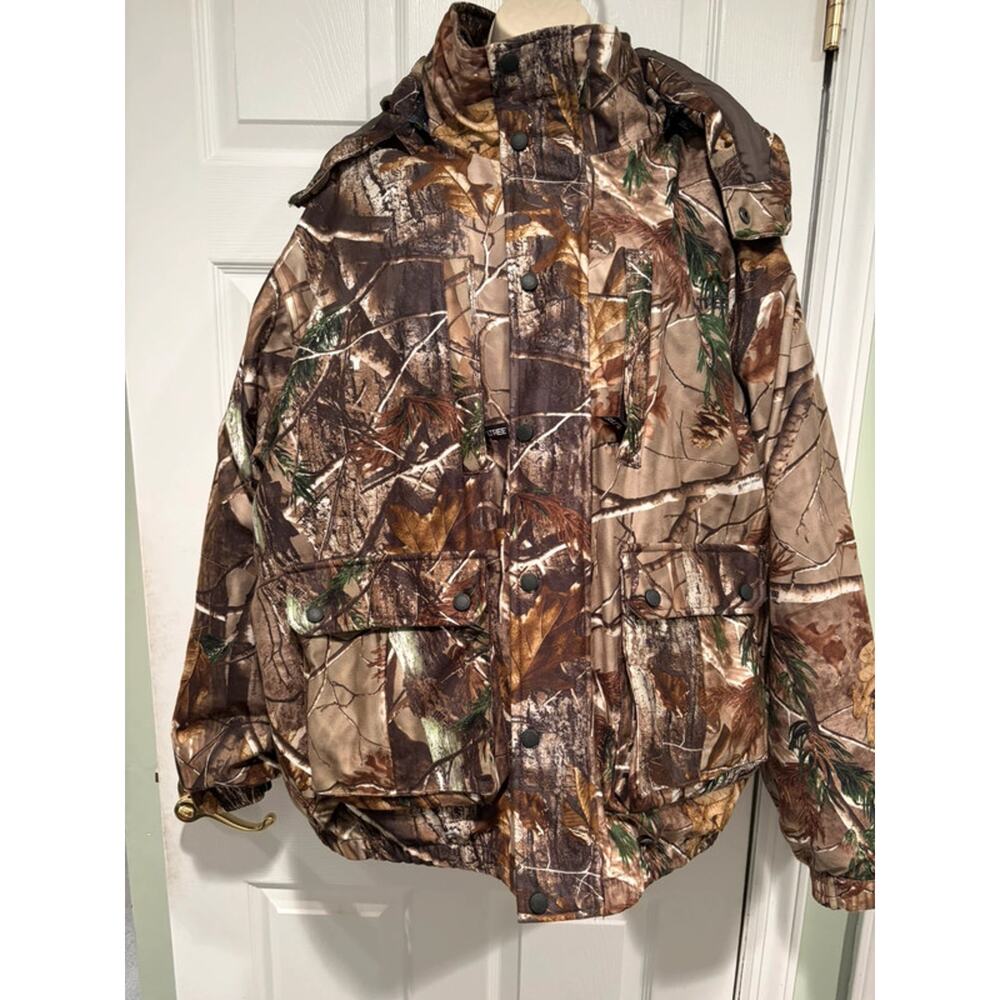 Realtree 3 in 1 Camo Hunting Jacket 2XL Reversible Insulated Hooded Tactical Y2K